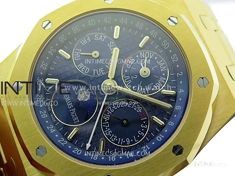 Royal Oak 41mm Complicated 26574 YG BBS Best Edition Blue Dial on YG Bracelet A5134
