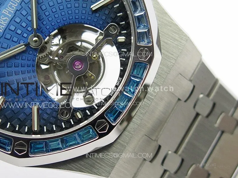Royal Oak 41mm Tourbillon SS Color T Crystal Bezel BBS Best Edition Blue Dial on SS Bracelet