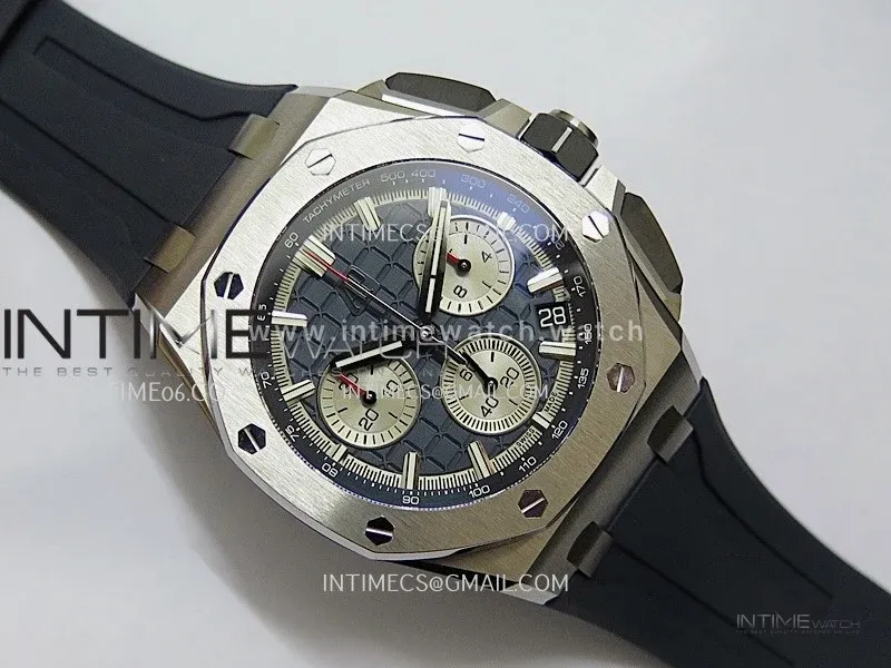 Royal Oak Offshore 43mm 26420 Ti DDF 1:1 Blue Dial On Blue Rubber Strap DD4401 Super Clone