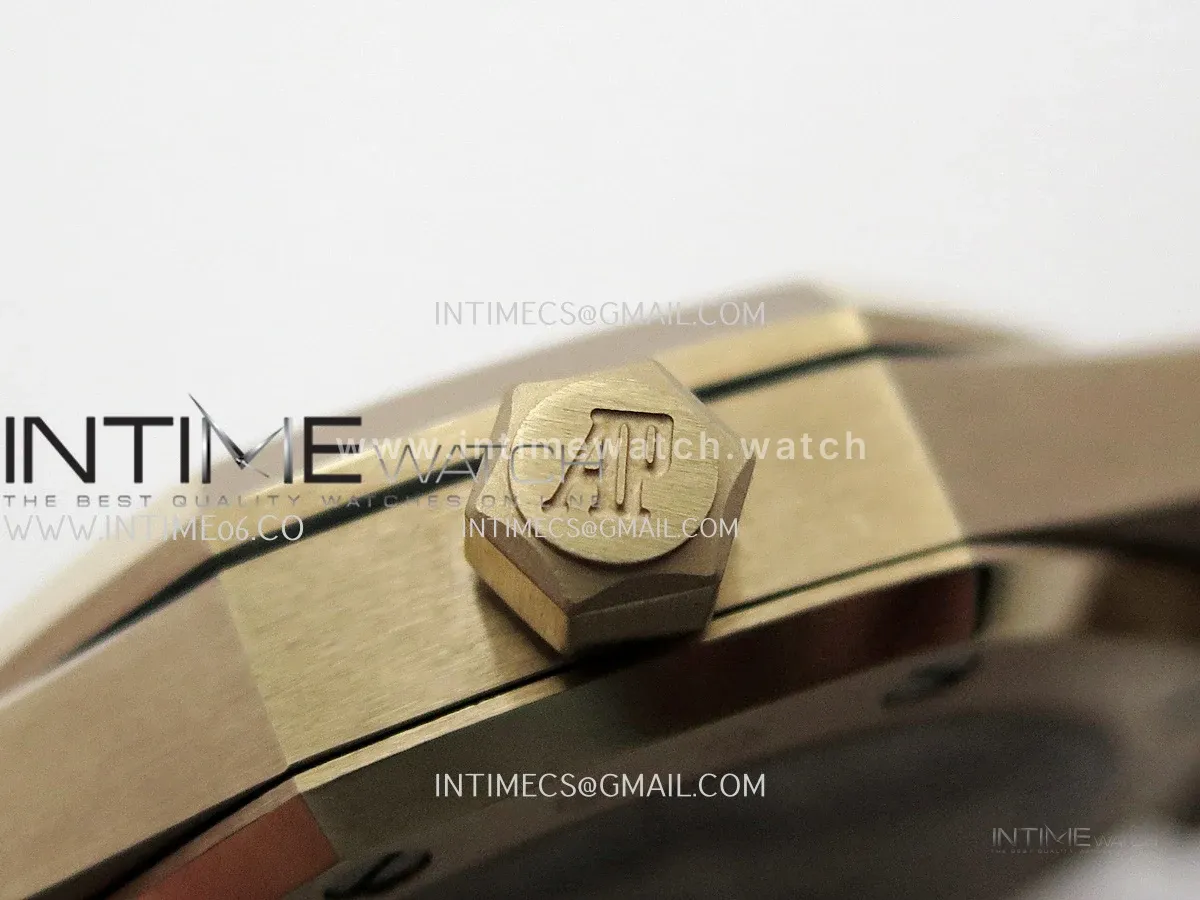 Royal Oak 41mm 15510 RG JF 1:1 Best Edition Black Dial On RG Bracelet Super Clone DD4302 (Free Sprung Look)