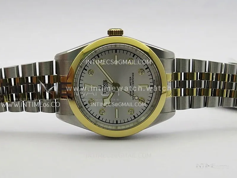 Black Bay 41mm SS/YG HTF 1:1 Best Edition Silver Dial Diamond Marker On SS/YG Jubilee Bracelet Asian 5601
