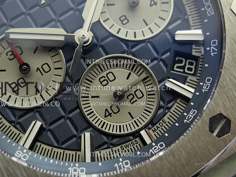 Royal Oak Offshore 43mm 26420 Ti DDF 1:1 Blue Dial On Blue Rubber Strap DD4401 Super Clone