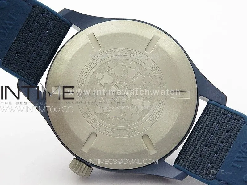Mark XVIII IW328101 Blue Ceramic M+F 1:1 Best Edition Blue Dial on Blue Nylon Strap A2892