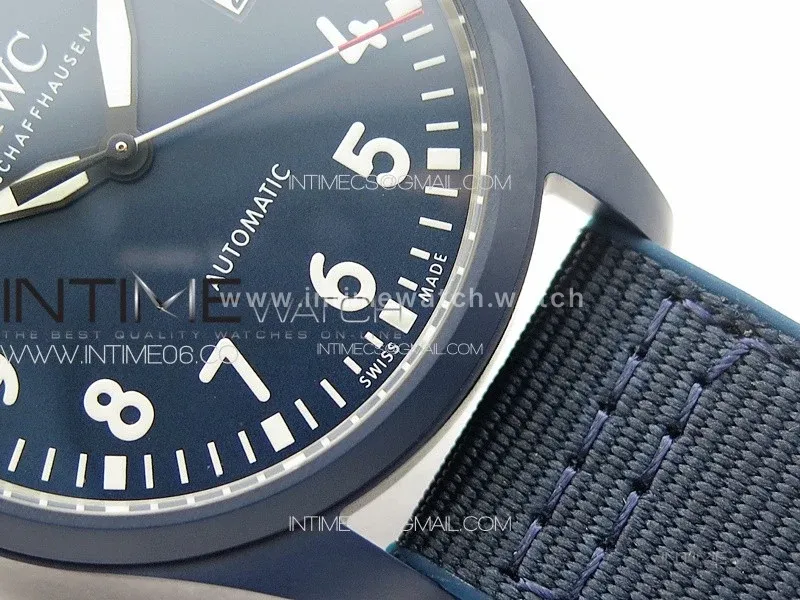 Mark XVIII IW328101 Blue Ceramic M+F 1:1 Best Edition Blue Dial on Blue Nylon Strap A2892