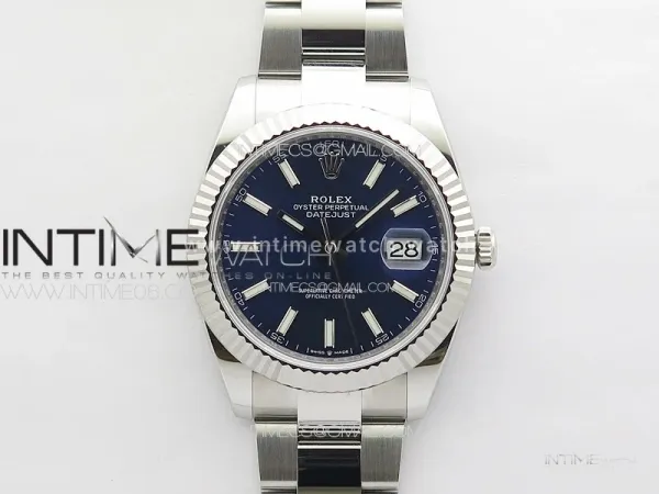 DateJust 41 126334 NTF 1:1 Best Edition 904L Steel Blue Stick Dial on Oyster Bracelet VR3235