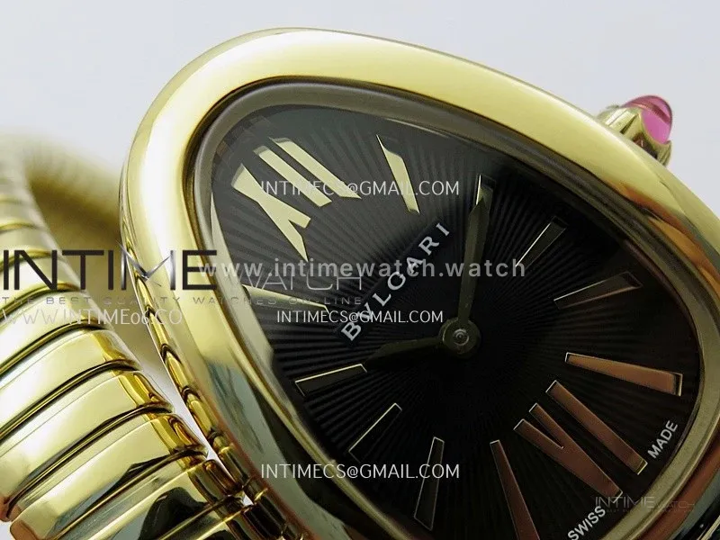 Serpenti 35mm YG BVF 1:1 Best Edition Black Dial on YG Bracelet Ronda Quartz