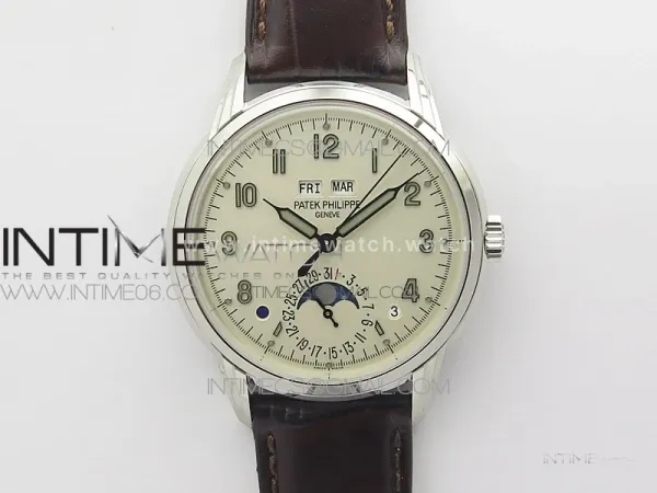 Perpetual Calendar 5320G-001 SS GSF 1:1 Best Edition Cream Dial on Brown Leather Strap A324