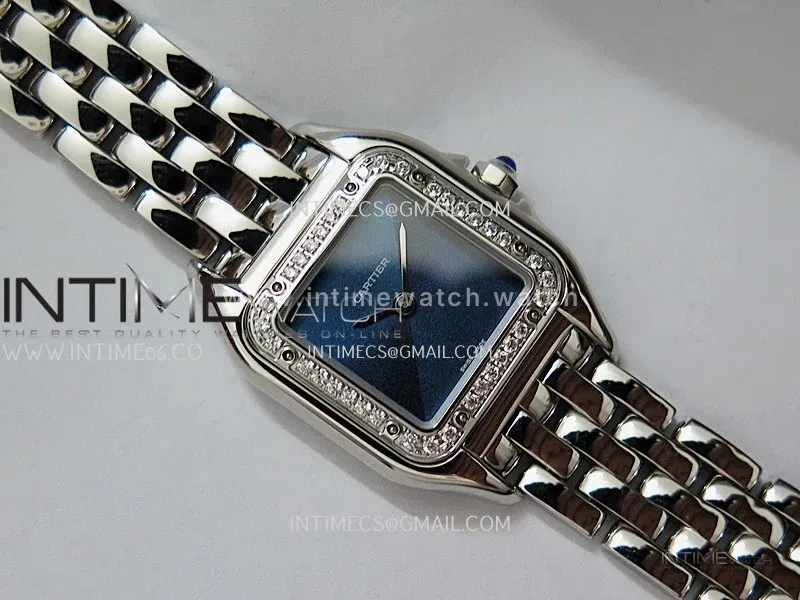 Panthère Secrete Ladies 22mm Diamond Bezel SS BBA 1:1 Best Edition Blue Ombre Dial On SS Bracelet Ronda Quartz
