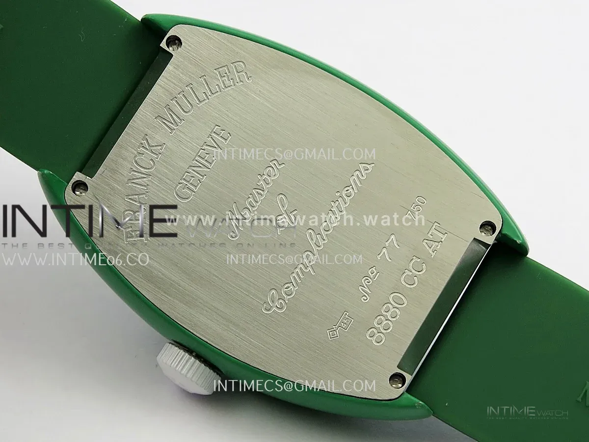 Crazy Hours Real Jumping Hour Green PVD ABF Green Dial On Green Rubber Strap A23J