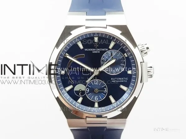 Overseas Dual Time Power Reserve TWA Best Edition Blue Dial on Blue Rubber Strap A1222