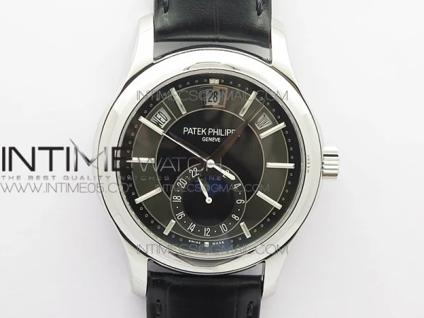 Annual Calendar Complications 5205R SS GRF Best Edition Black dial on Black leather strap A324
