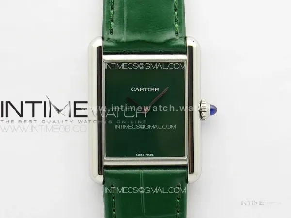 Tank Louis Ladies 25mm SS 8848F 1:1 Best Edition Green Dial on Green Leather Strap Ronda Quartz