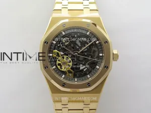 Royal Oak 41mm Skeleton 15407 RG ZF 1:1 Best Edition Skeleton Dial on RG Bracelet A3132