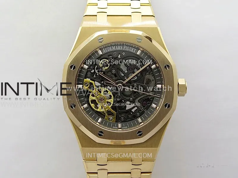 Royal Oak 41mm Skeleton 15407 RG ZF 1:1 Best Edition Skeleton Dial on RG Bracelet A3132