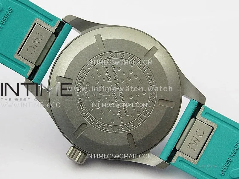 Mark XX IW328210 Mercedes-AMG Petronas F1 Team Ti M+F 1:1 Best Edition Black Dial on Green Rubber Strap MIYOTA 9015