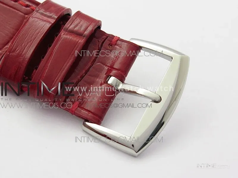 Master Square SS Ladies ZF 1:1 Best Edition White Roman Dial on Red Leather Strap Ronda Quartz