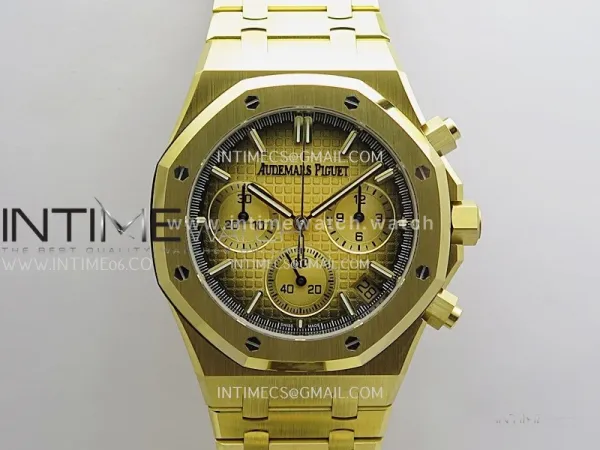 Royal Oak Chrono 26240 YG Gain Weight V2 DDF 1:1 Best Edition Gold Ombre Dial YG Bracelet Super Clone DD4401 (SW Dial)