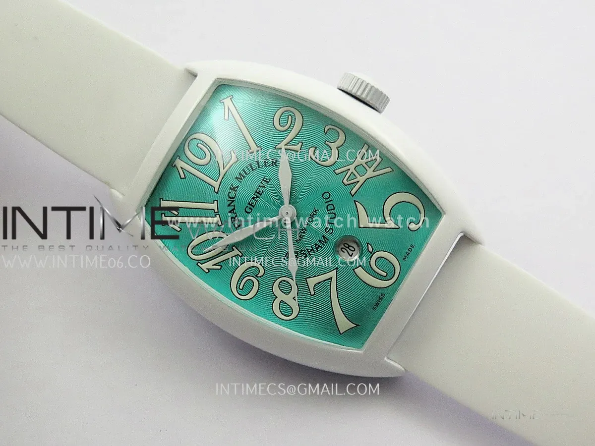 FM Casablanca White PVD ABF Summer Blue Dial On White Rubber Strap A23J