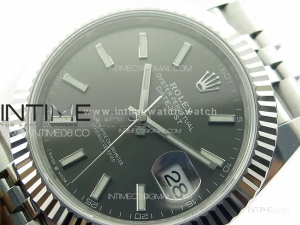 DateJust 41 126334 NTF 1:1 Best Edition 904L Steel Gray Stick Dial on Jubilee Bracelet VR3235
