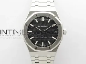 Royal Oak 41mm 15500 SS ZF 1:1 Best Edition Black Textured Dial on SS Bracelet SA4302 Super Clone V3