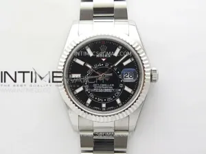 Sky-Dweller 326934 904L SS ZF 1:1 Best Edition Black Dial on SS Bracelet A2824