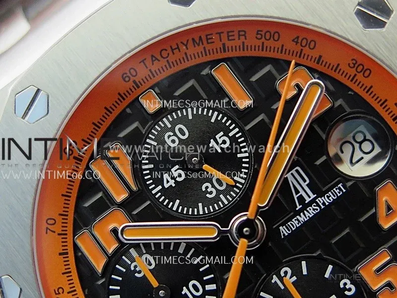 Royal Oak Offshore 42mm Volcano TKF Best Edition Black Dial on Black Leather Strap A7750