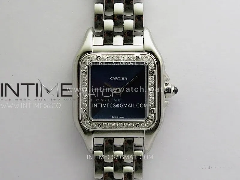 Panthère Secrete Ladies 22mm Diamond Bezel SS BBA 1:1 Best Edition Blue Ombre Dial On SS Bracelet Ronda Quartz