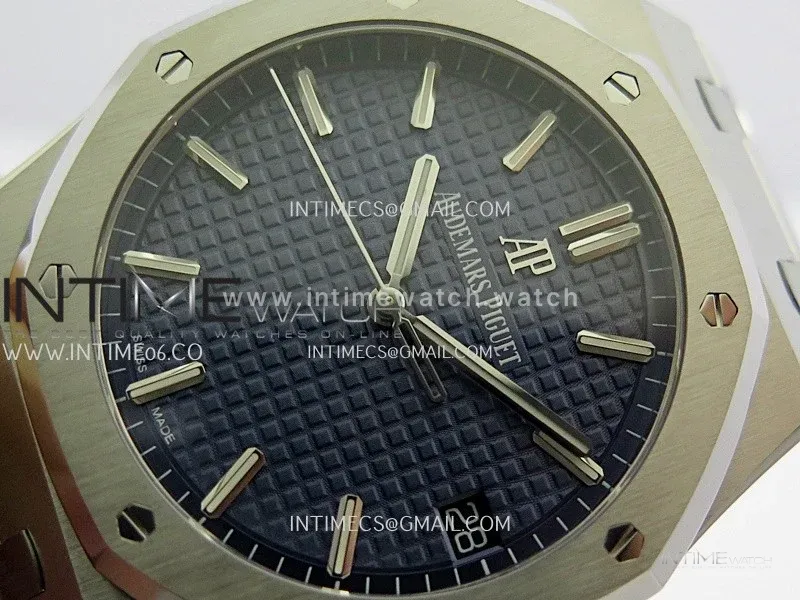 Royal Oak 41mm 15500 SS ZF Free Sprung V4 1:1 Best Edition Blue Textured Dial On SS Bracelet Super Clone A4302