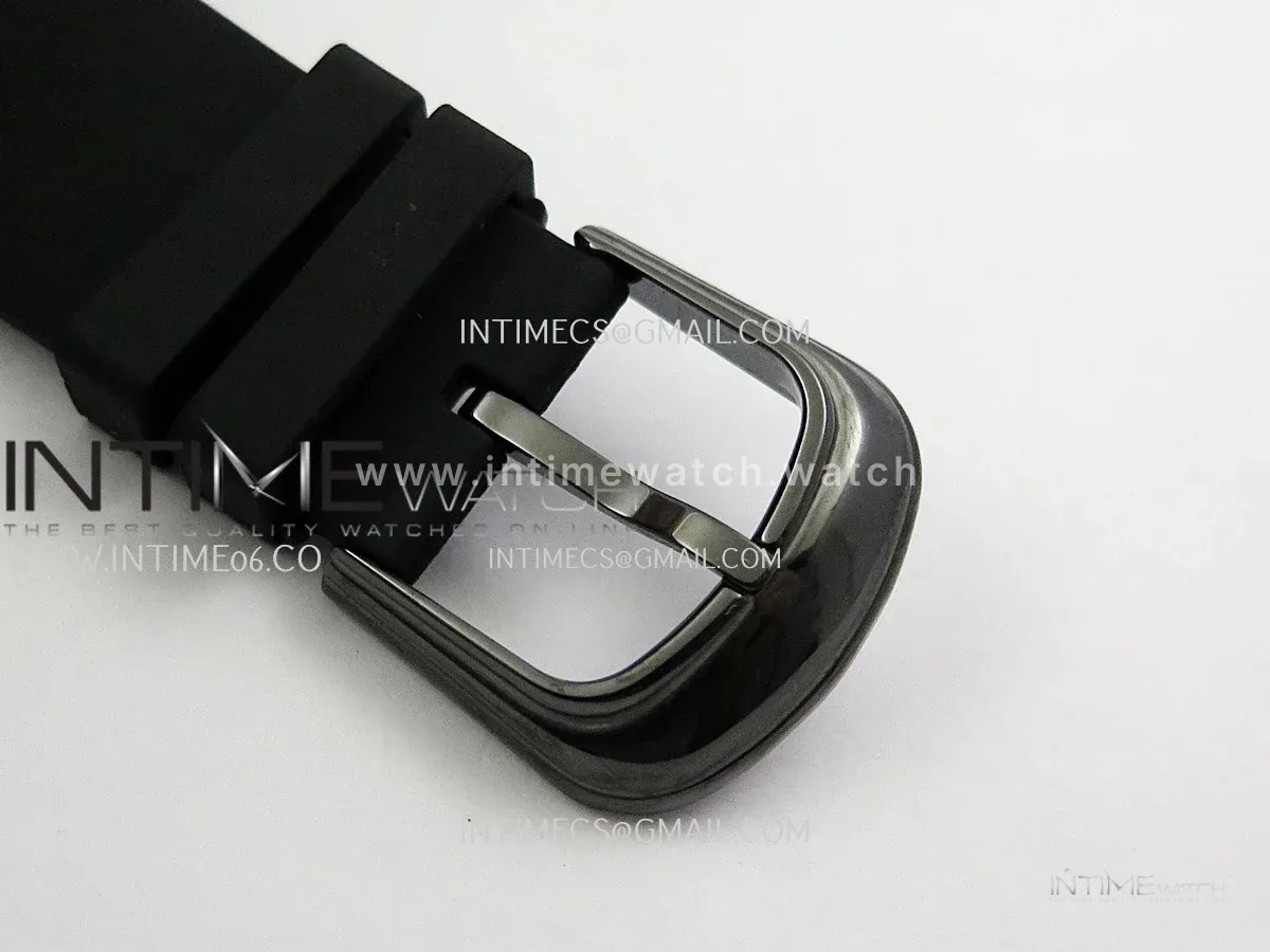Crazy Hours Real Jumping Hour Green PVD ABF Black Dial Color Marker On Black Rubber Strap A23J