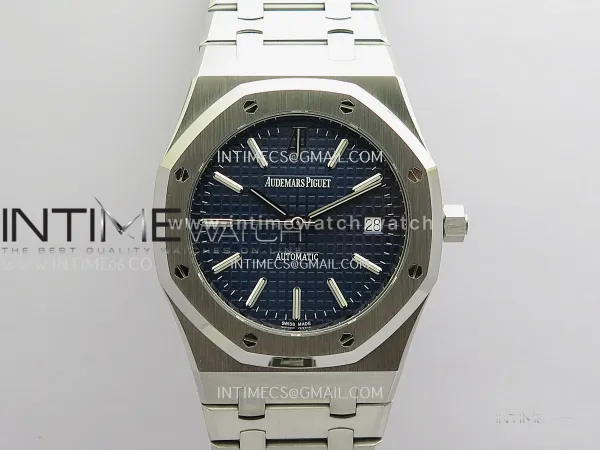 Royal Oak 39mm 15300 SS ZF 1:1 Best Edition Blue Textured Dial on SS Bracelet SA3120 Super Clone