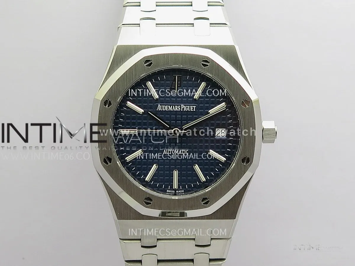 Royal Oak 39mm 15300 SS ZF 1:1 Best Edition Blue Textured Dial on SS Bracelet SA3120 Super Clone