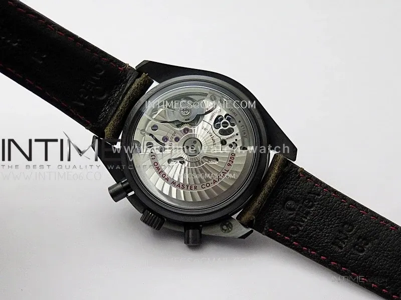 Speedmaster “Dark Side of The Moon” Real Ceramic N1F 1:1 Best Edition Vintage Black on Brown Leather Strap A9300