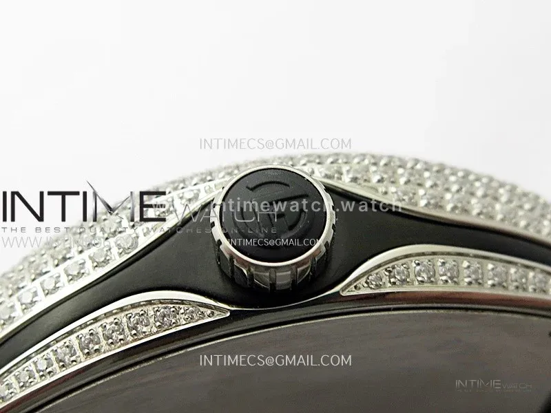 Vanguard V45 Full Diamonds ABF Best Edition Full Paved Diamonds Dial Colors Markers On Full Paved Diamonds Bracelet A2824