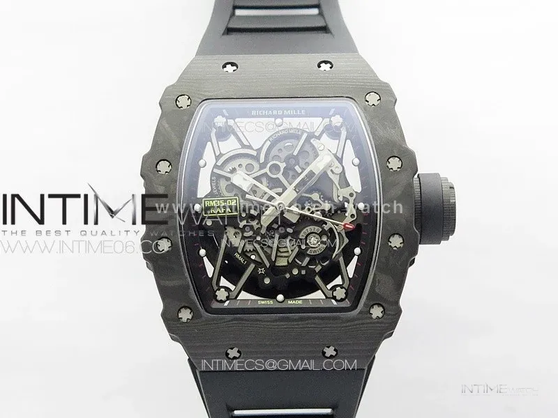 RM 035-02 Rafael Nadal NTPT Carbon on Black Rubber Strap
