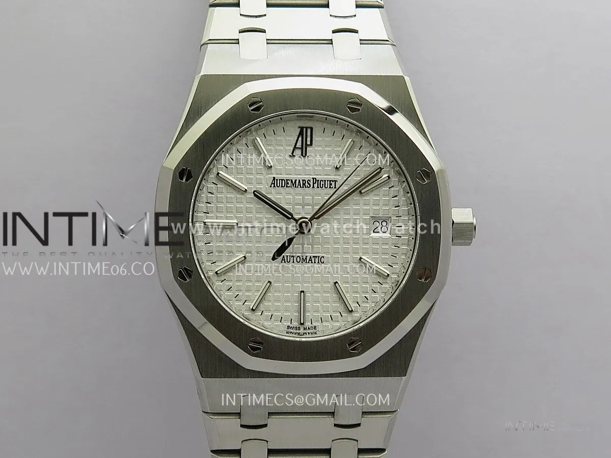 Royal Oak 39mm 15300 SS ZF 1:1 Best Edition Silver Textured Dial on SS Bracelet SA3120 Super Clone