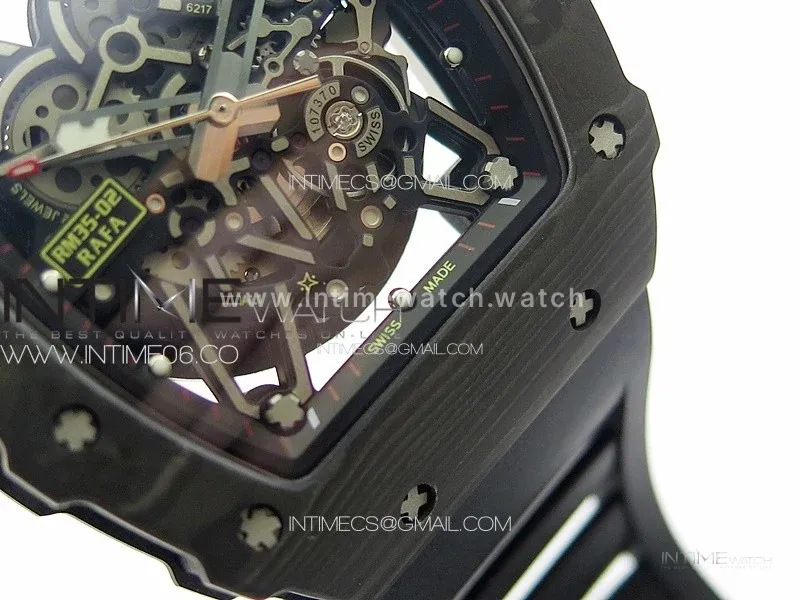 RM 035-02 Rafael Nadal NTPT Carbon on Black Rubber Strap