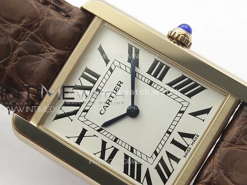 Tank Solo Ladies 28mm RG K11F 1:1 Best Edition White Dial on Brown Croco Leather Strap Ronda Quartz
