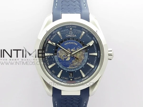 Aqua Terra 150M 43mm 24 VSF 1:1 Best Edition Blue Dial on Blue Rubber Strap A8938 Super Clone