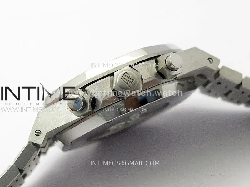 Royal Oak Chrono 26331ST SS IPF 1:1 Best Edition Black Dial Blue subdial on SS Bracelet A7750