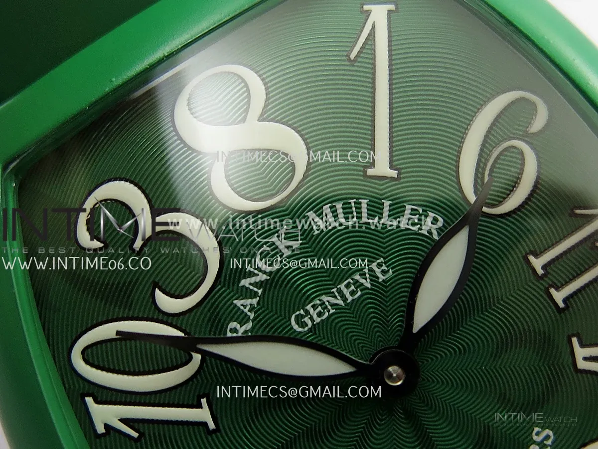 Crazy Hours Real Jumping Hour Green PVD ABF Green Dial On Green Rubber Strap A23J