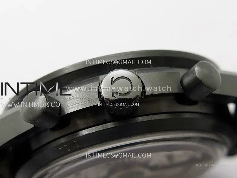 Speedmaster “Dark Side of The Moon” Real Ceramic N1F 1:1 Best Edition Vintage Black on Brown Leather Strap A9300