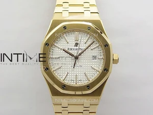 Royal Oak 41mm 15400 RG ZF 1:1 Best Edition White Textured Dial on RG Bracelet V2 SA3120 Super Clone