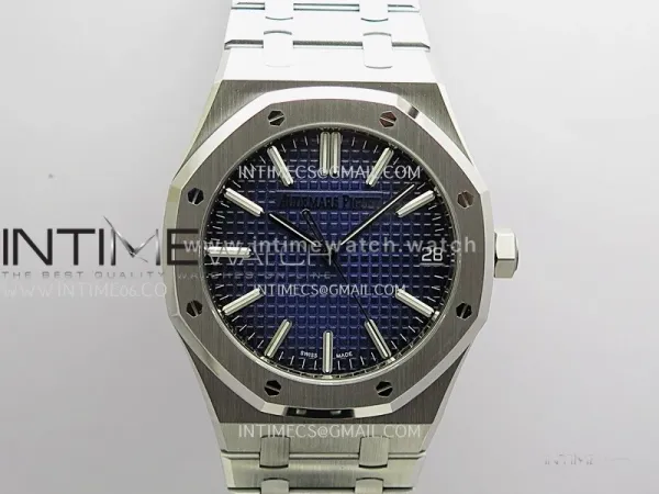 Royal Oak 41mm 15510BC Gain Weight DDF 1:1 Best Edition Smoke Blue Dial On SS Bracelet Super Clone DD4302