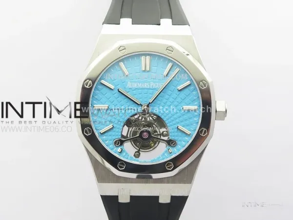 Royal Oak SIHH SS Tourbillon BBS Tiffany Blue Dial on Black Rubber Strap A2924