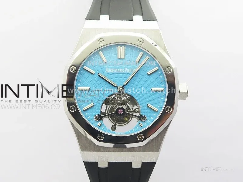 Royal Oak SIHH SS Tourbillon BBS Tiffany Blue Dial on Black Rubber Strap A2924