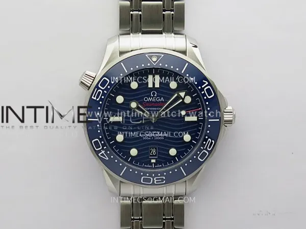 2018 Seamaster Diver 300M VSF 1:1 Best Edition Blue Ceramic Blue Dial on SS Bracelet A8800 V2