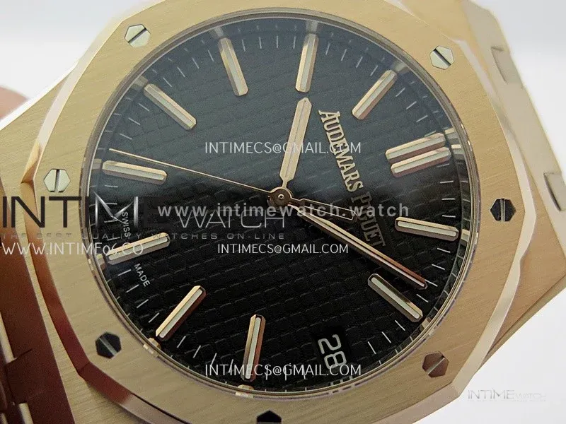 Royal Oak 15510 Gain Weight RG DDF 1:1 Best Edition Black Dial On RG Bracelet Super Clone DD4302