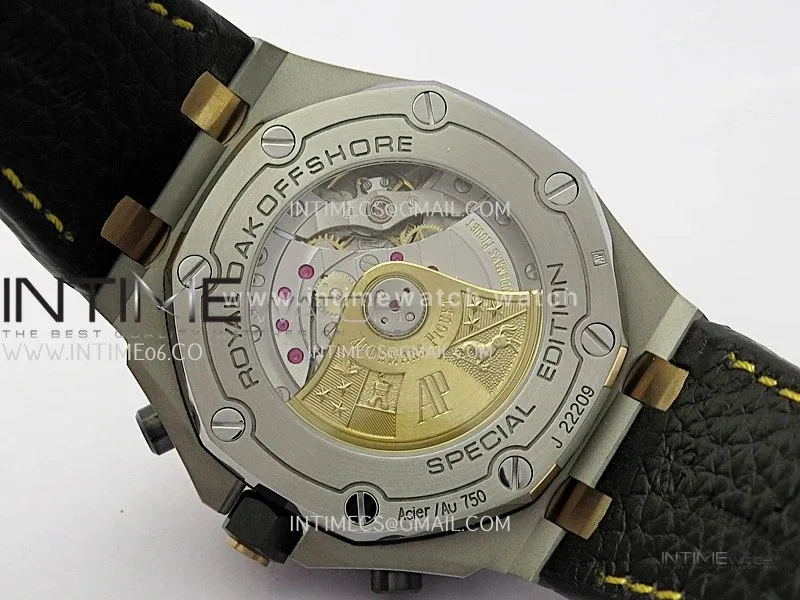 Royal Oak Offshore 42mm SS/RG TKF Best Edition Blue Dial On Black Leather Strap Asian 3126