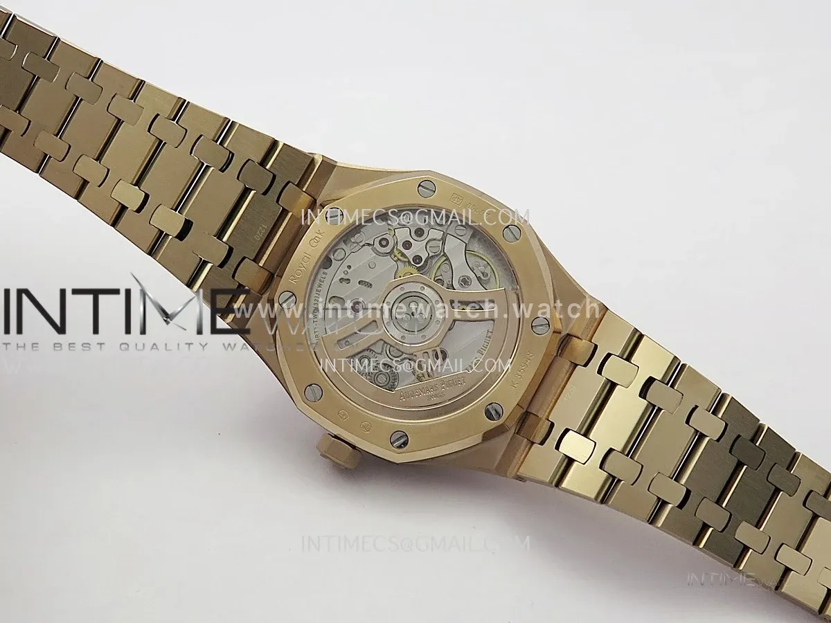 Royal Oak 41mm 15510 RG JF 1:1 Best Edition Black Dial On RG Bracelet Super Clone DD4302 (Free Sprung Look)