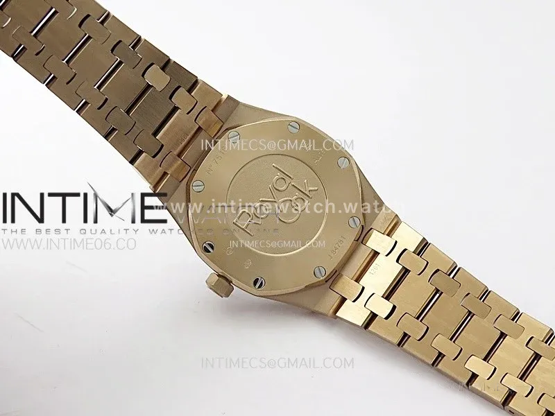 Lady Royal Oak 33mm 67651 RG ZF 1:1 Best Edition White Textured Dial on RG Bracelet RONDA Quartz